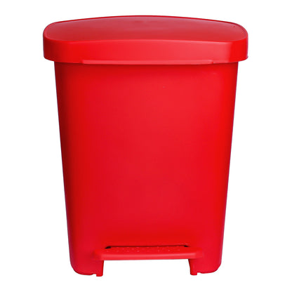 McKesson Waste Can with Step-On Pedal, Plastic, Red, x 18.9 Inch