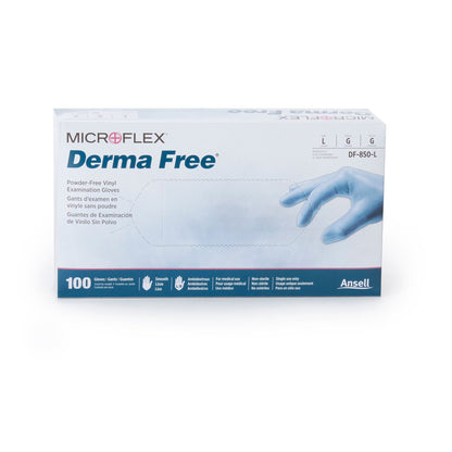 Derma Free™ Vinyl Exam Gloves, Clear - view 2