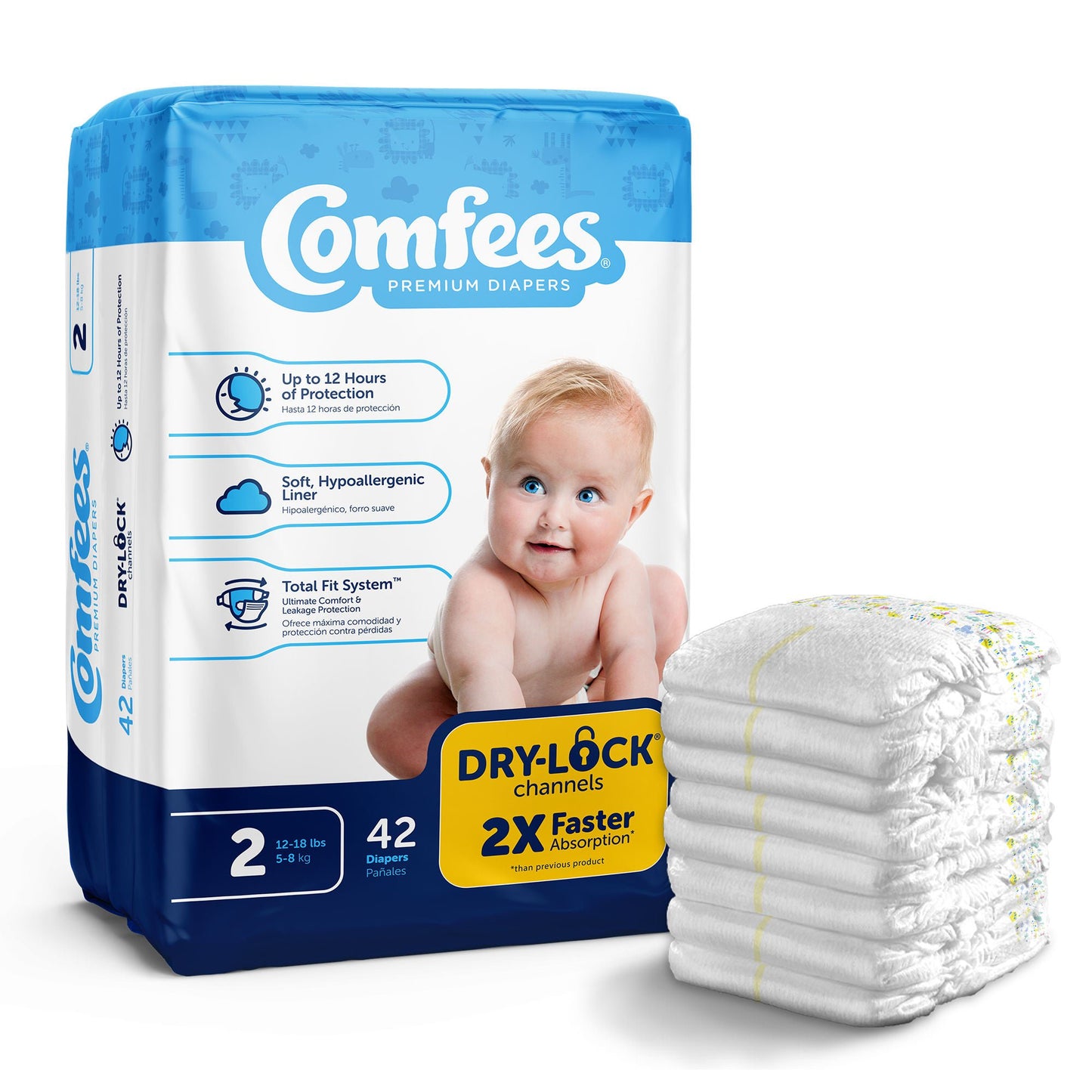 Attends Comfees Premium Baby Diapers, Unisex, Tab Closure