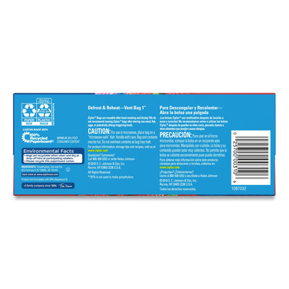 Ziploc Reclosable Bag -7/16 Inch Plastic Clear / White Block Zipper Closure