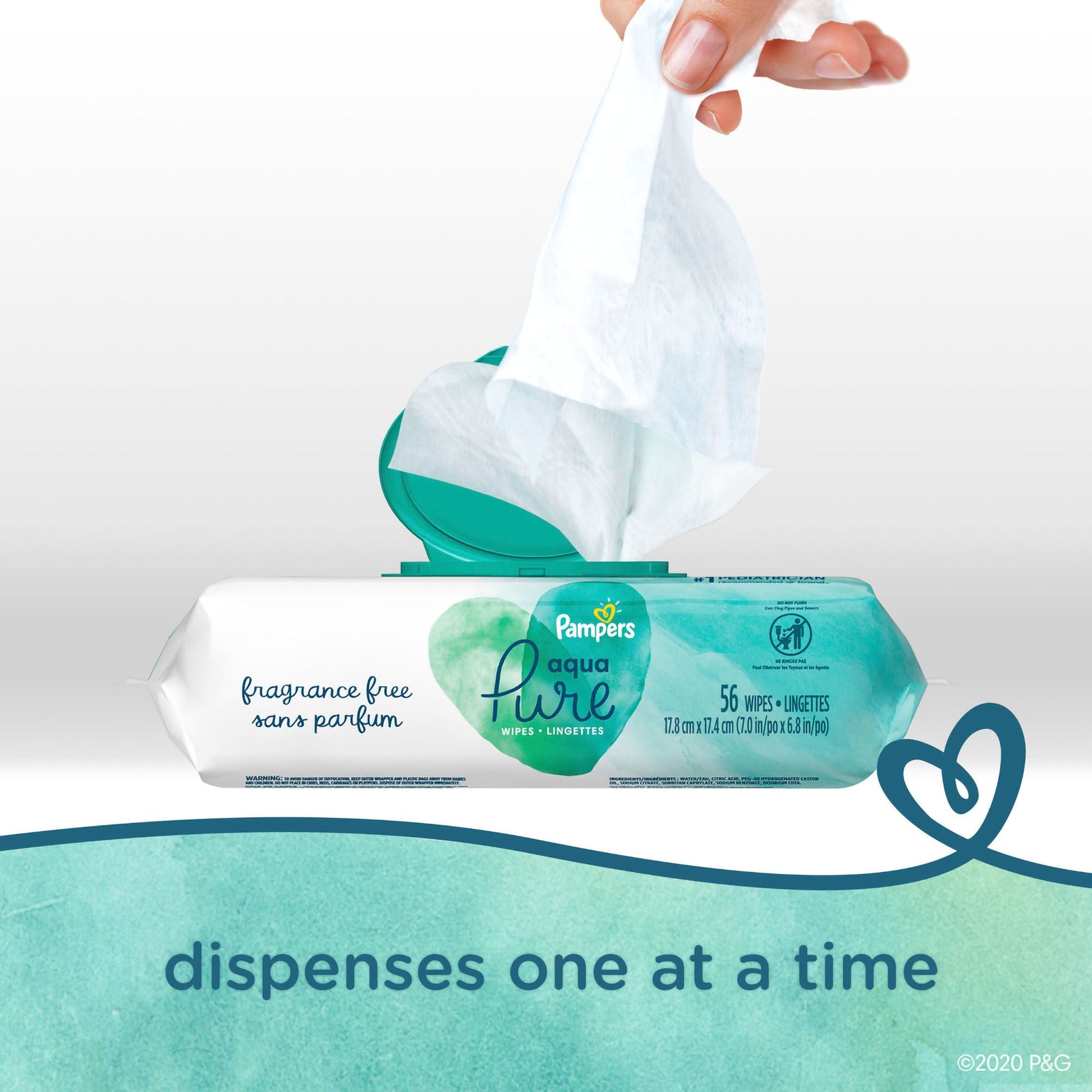 Pampers Aqua Pure Baby Wipe Soft Pack Unscented