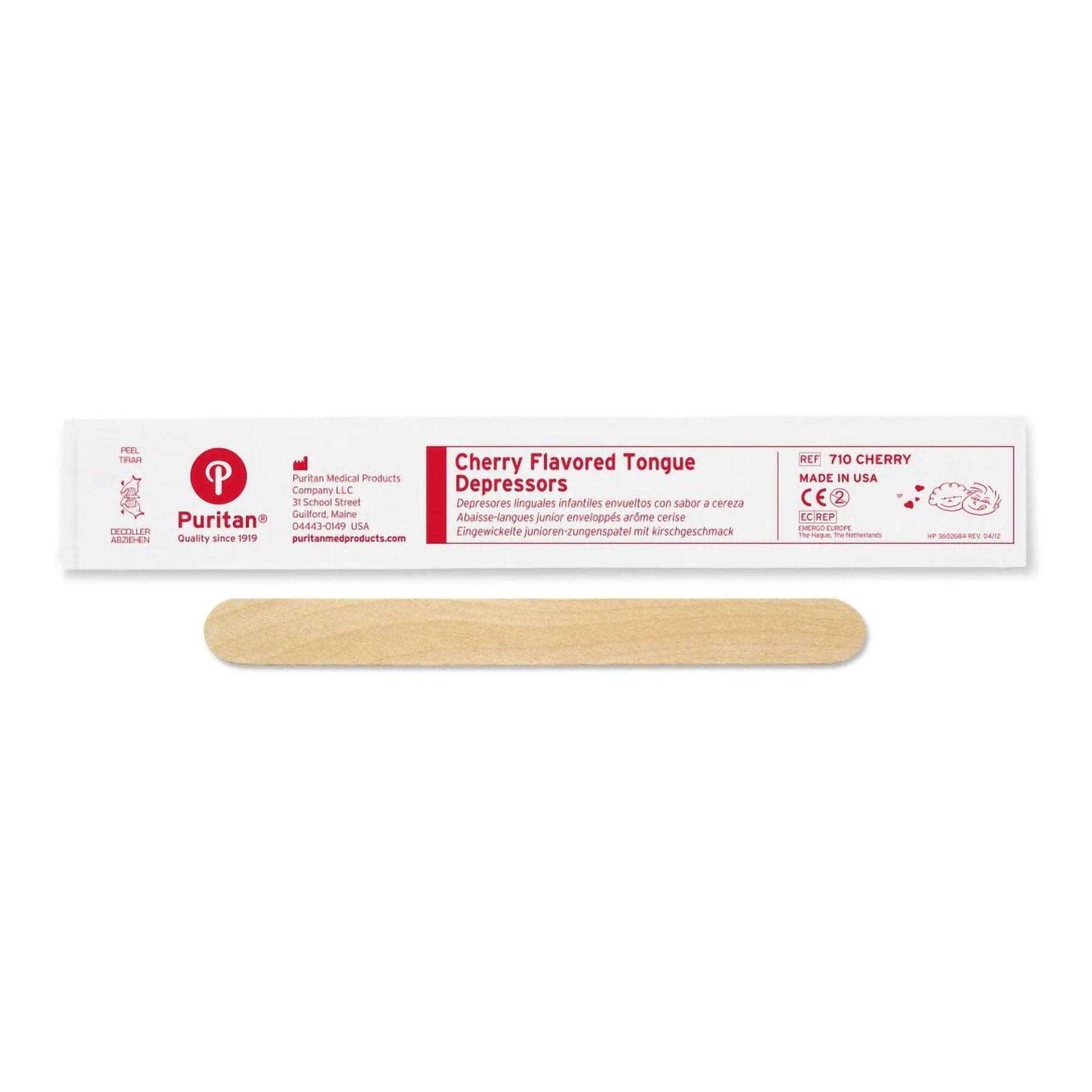 Puritan® Cherry Flavor Tongue Depressor – Box of 50 - view 2