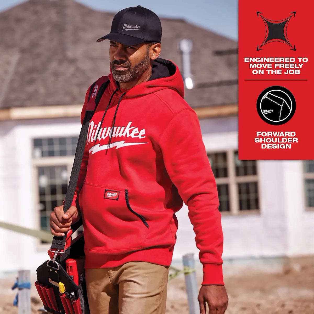 Milwaukee FREEFLEX Pullover Hoodie - Logo Red L 352R