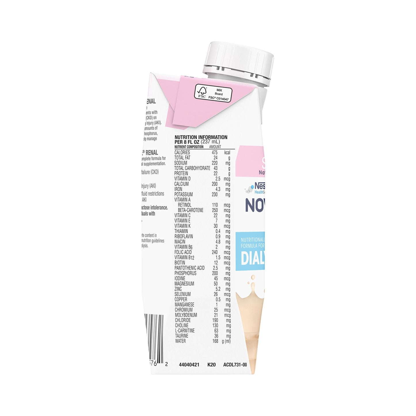 Novasource® Renal Strawberry Formula for Patients on Dialysis, Carton