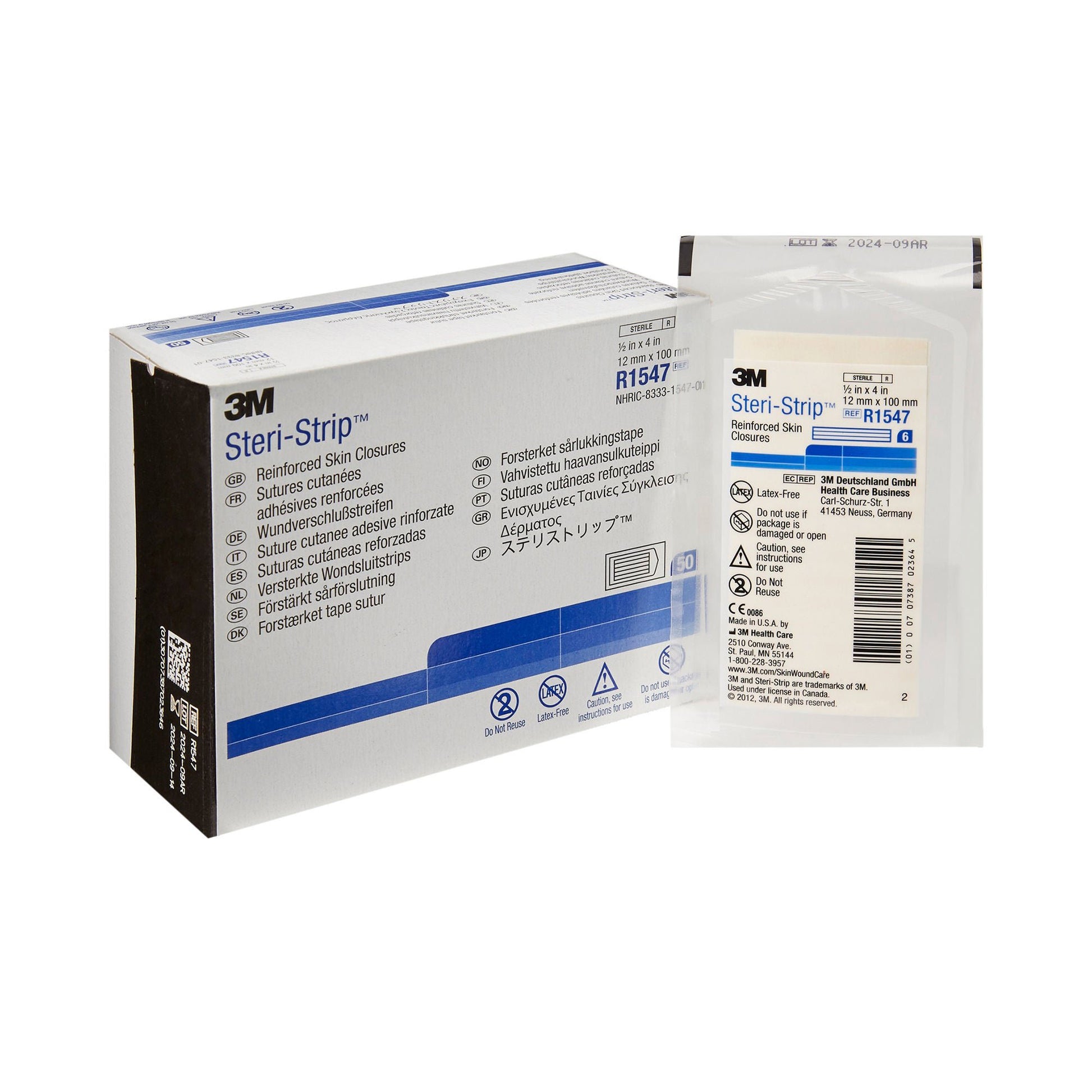 3M Steri-Strip Skin Closure Strips, Reinforced Strip, White
