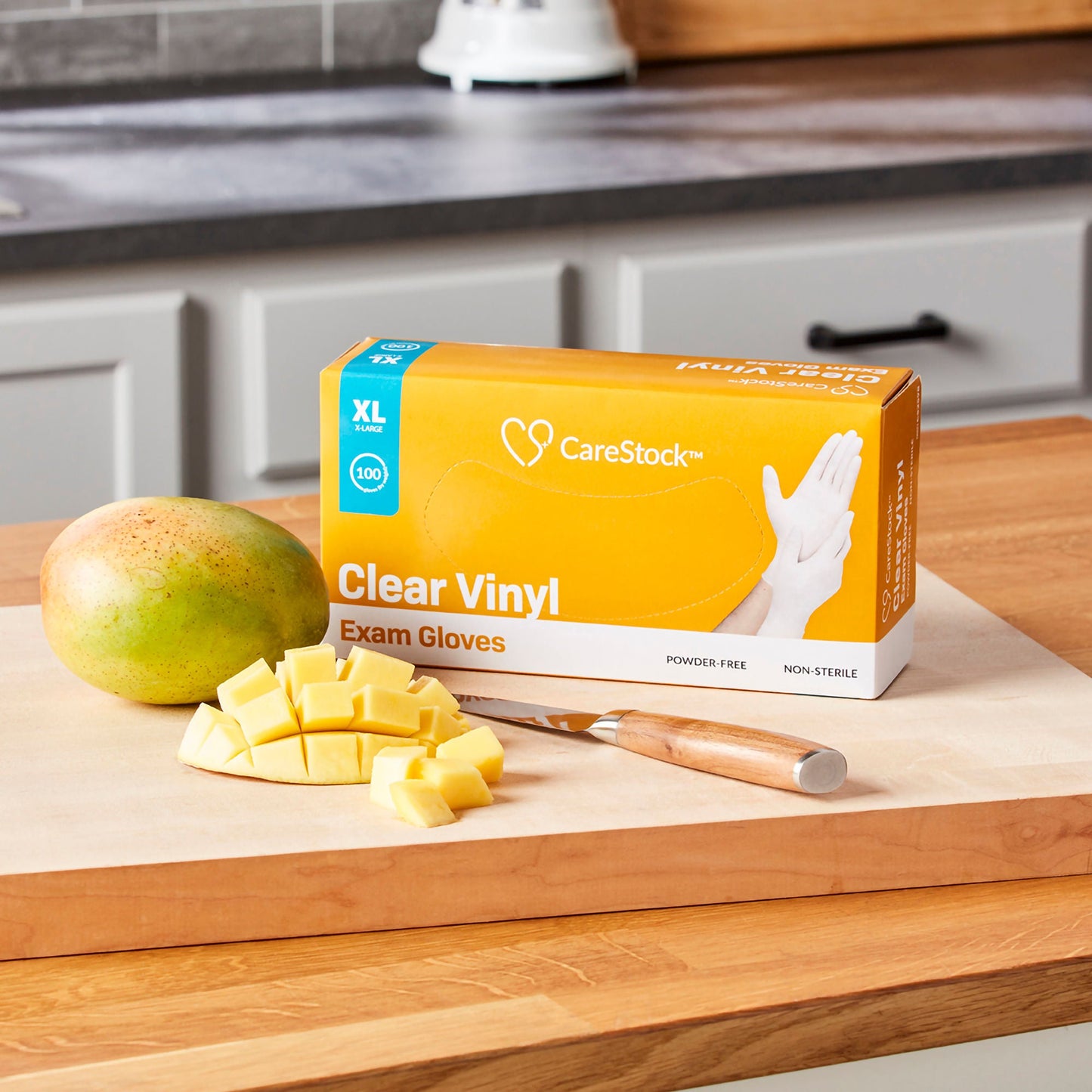 CareStock™ Vinyl Exam Gloves, Clear - view 2