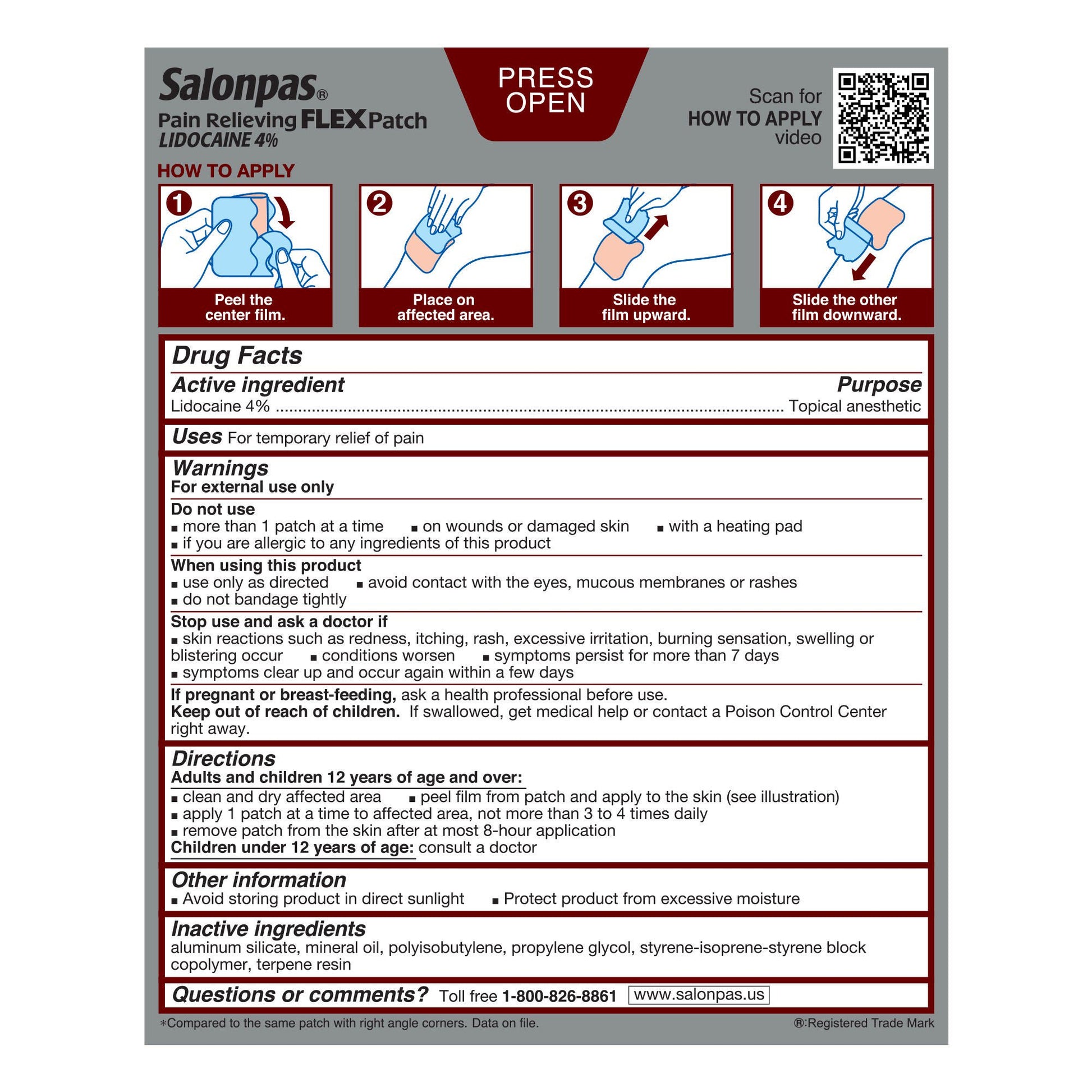 Salonpas® Lidocaine Topical Pain Relief Patch
