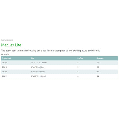 Mepilex® Lite Soft Silicone Foam Dressing