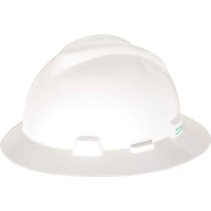 MSA V-Gard Full Brim Hard Hat White Fas-Trac III