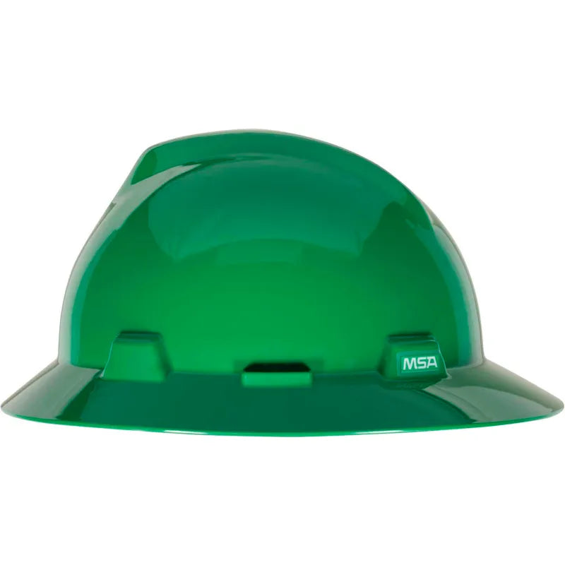 MSA V-Gard Full Brim Hard Hat Green Fas-Trac III