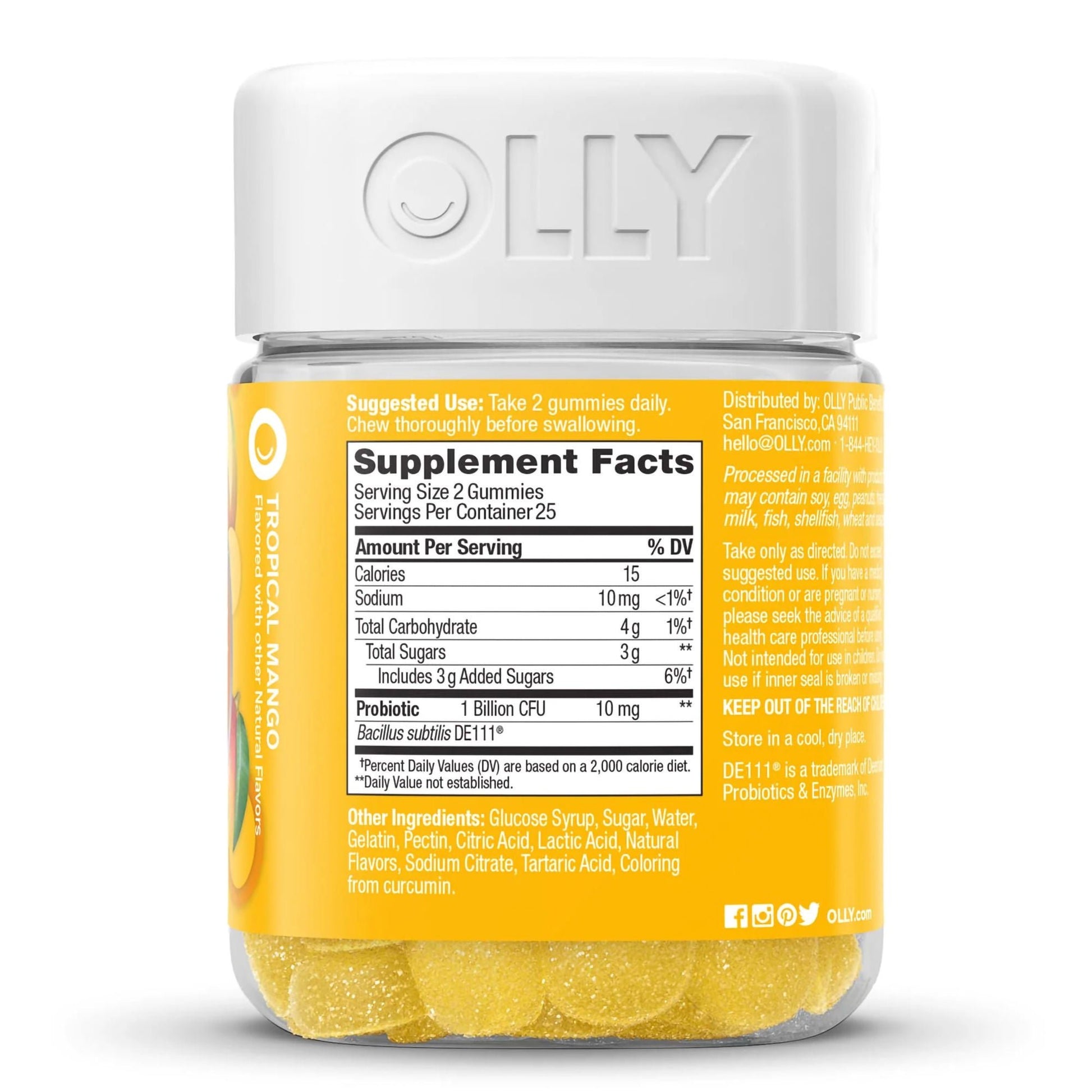 Olly® Probiotic Gummies, Tropical Mango Flavor