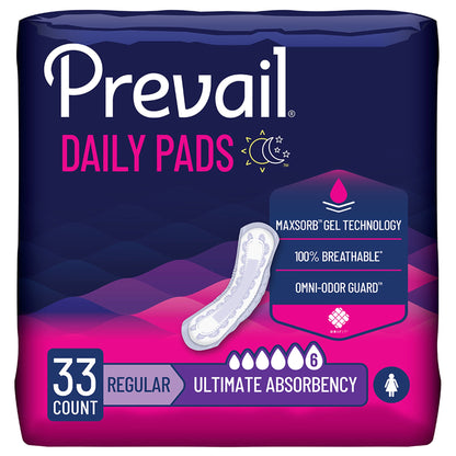 Prevail® Daily Pads Ultimate Bladder Control Pad, 16-Inch Length
