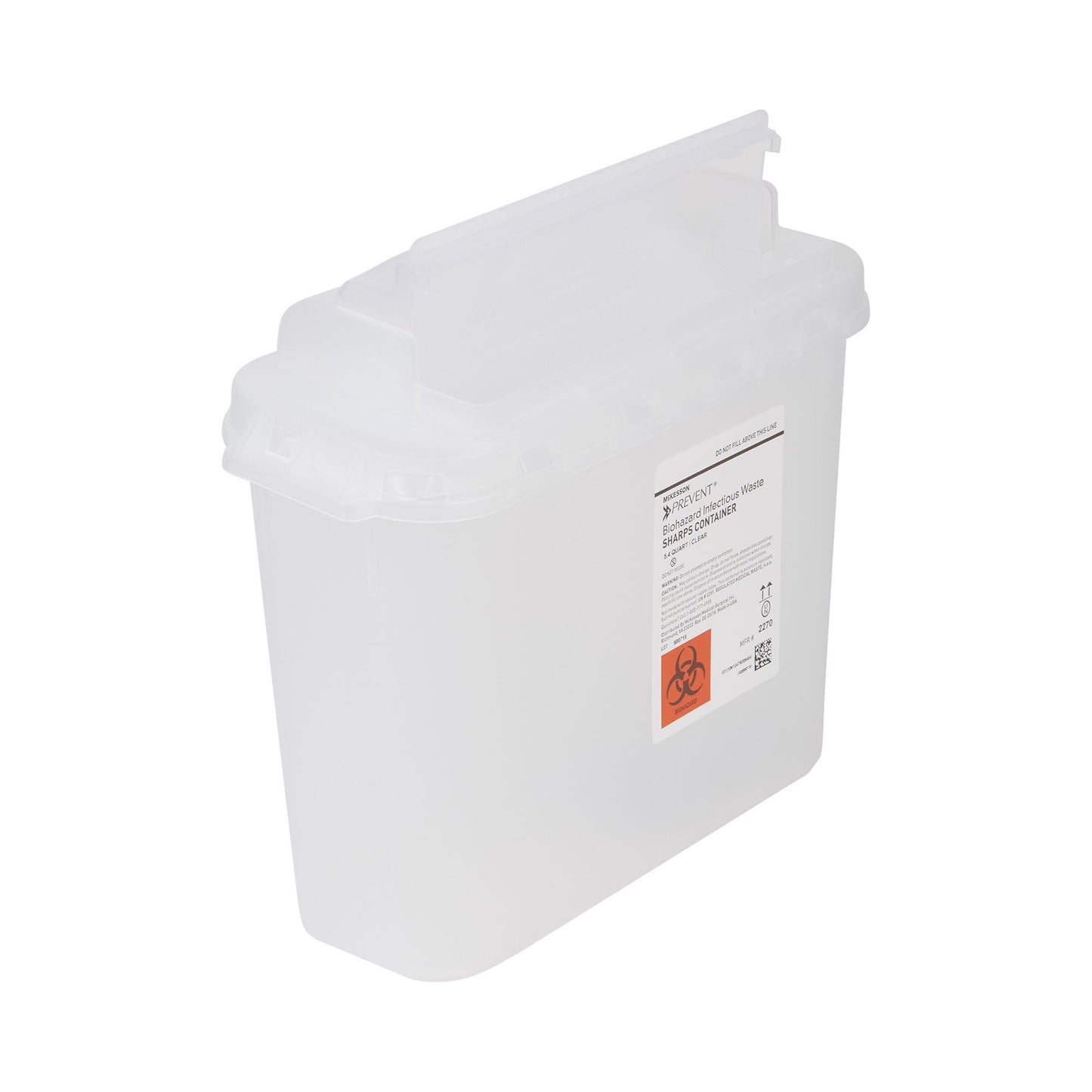 McKesson Prevent® Clear Sharps Container, 5.4-Quart
