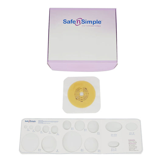 Ostomy Barrier Trim to Fit, Standard Wear Flexible Tape Flange Red Code System Up to 1-3/4 Inch Opening