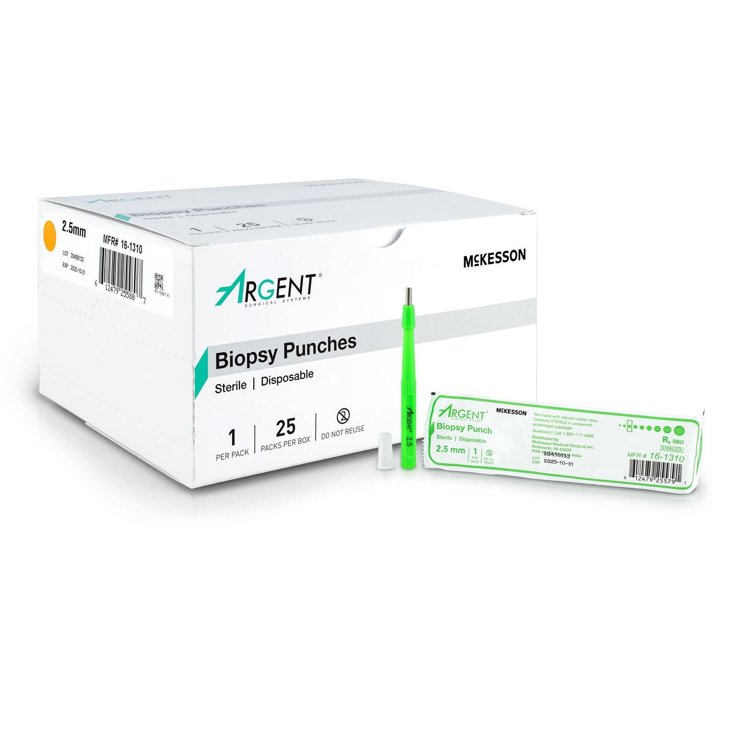 McKesson Argent™ Biopsy Punch Dermal 2.5 mm – Box of 25
