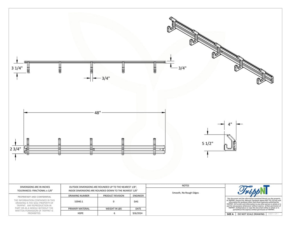 TrippNT 53940 — wall-mounted above OR supply shelving