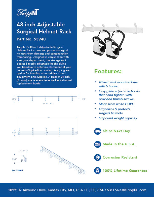 TrippNT 53940 — OR in-use with helmets and PPE accessories
