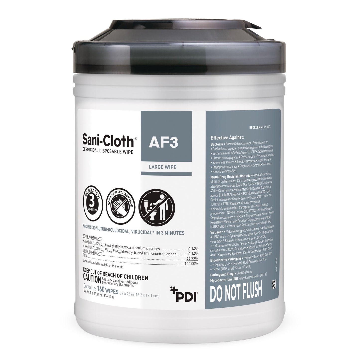 Sani-Cloth® AF3 Germicidal Disinfectant Wipes, Canister, 160 ct.
