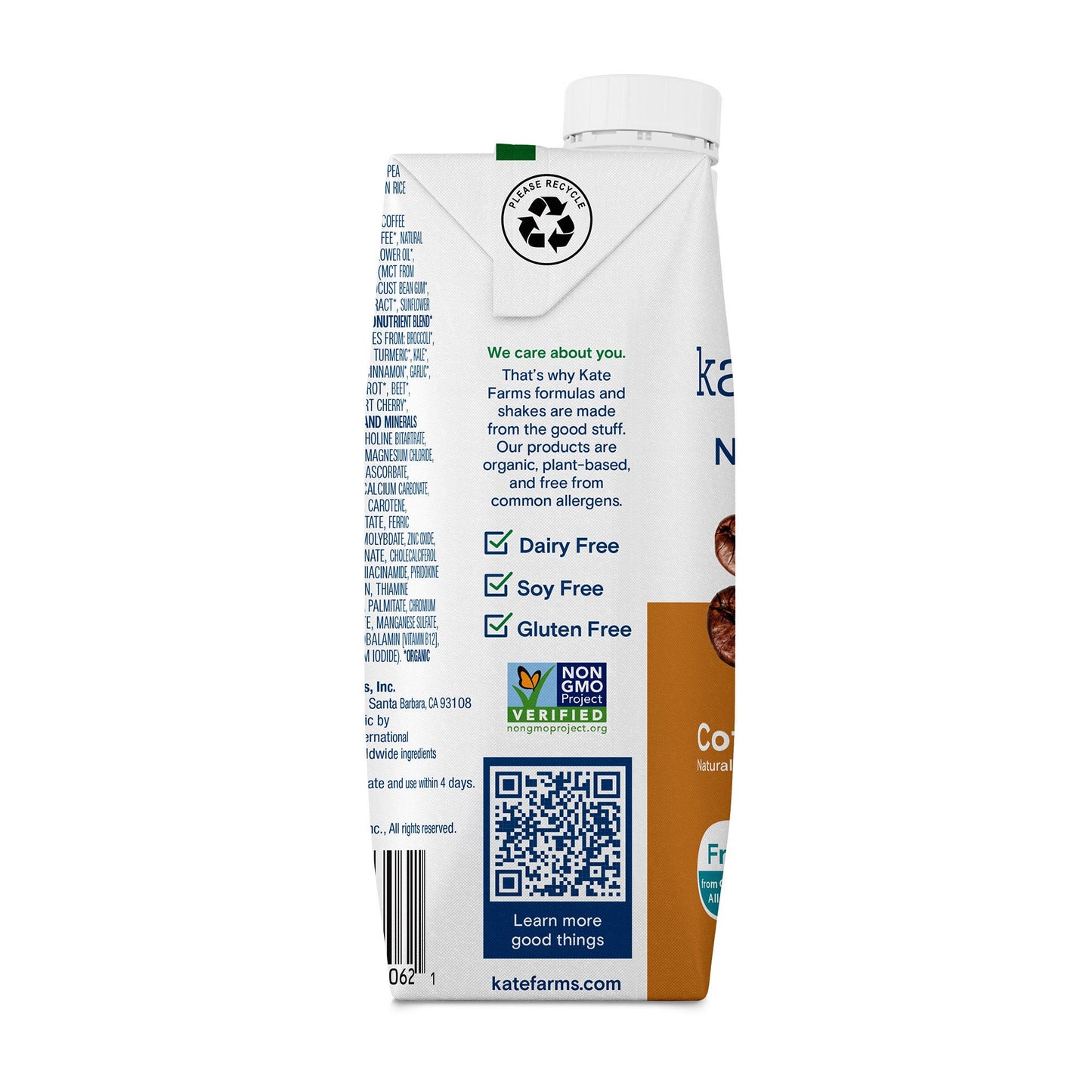 Kate Farms® Nutrition Shake, Coffee Flavor, carton