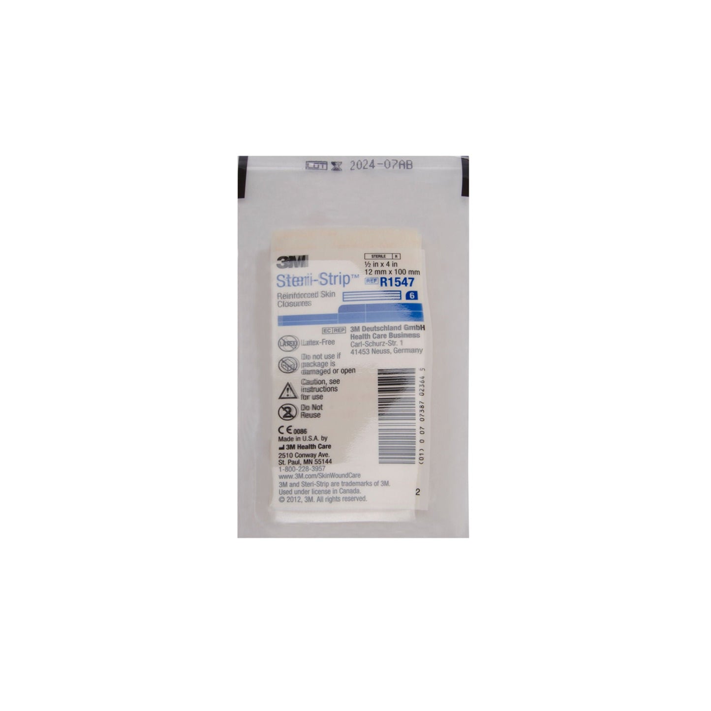 3M Steri-Strip Skin Closure Strips, Reinforced Strip, White