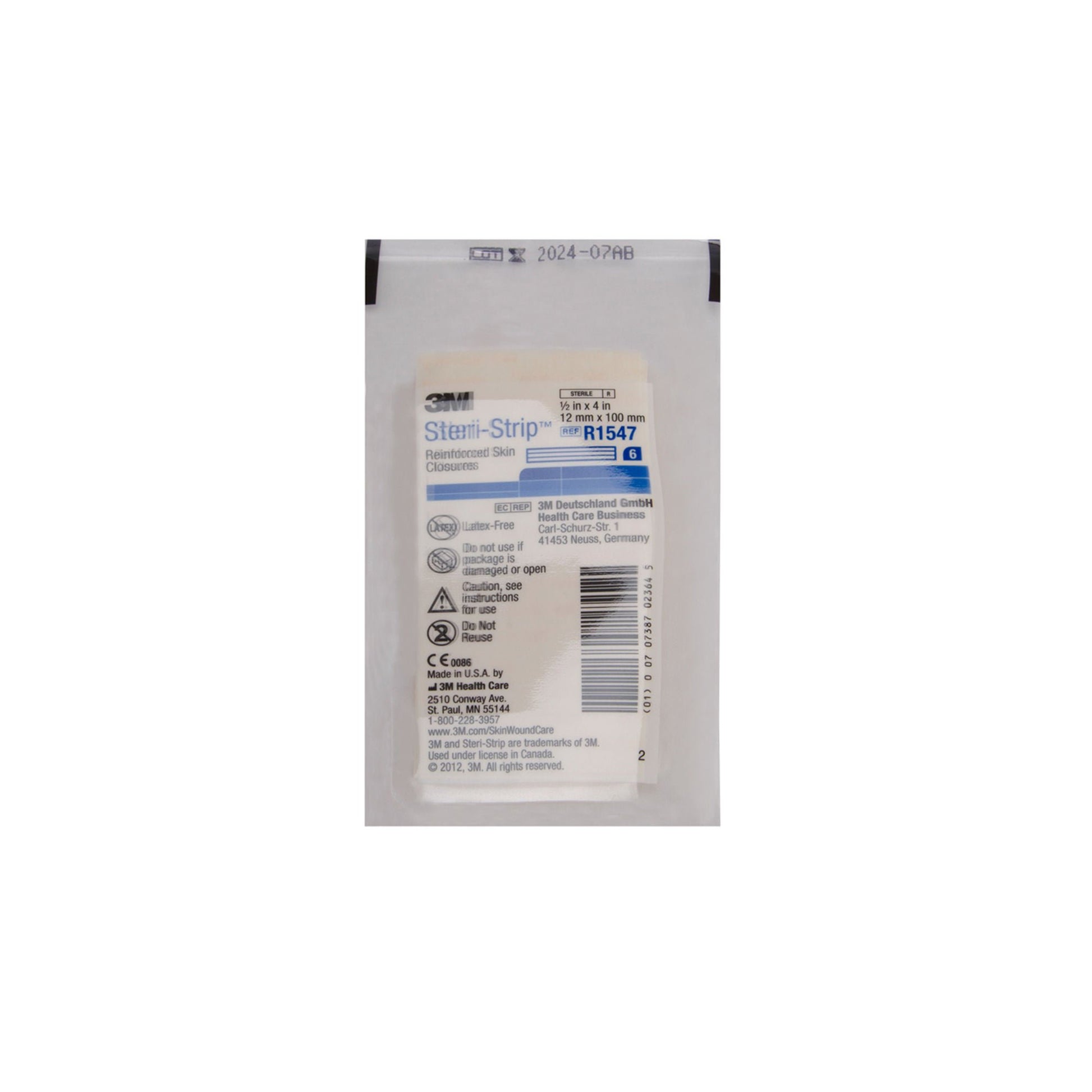 3M Steri-Strip Skin Closure Strips, Reinforced Strip, White
