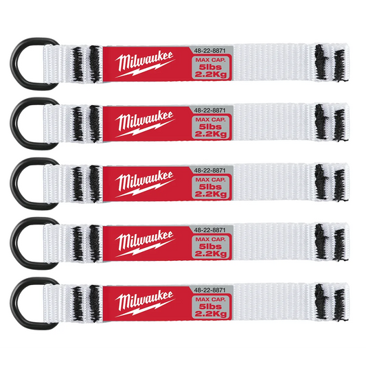 Milwaukee 5pc 5lb D-Ring Web Attachment 48-22-8871 | 5-Piece