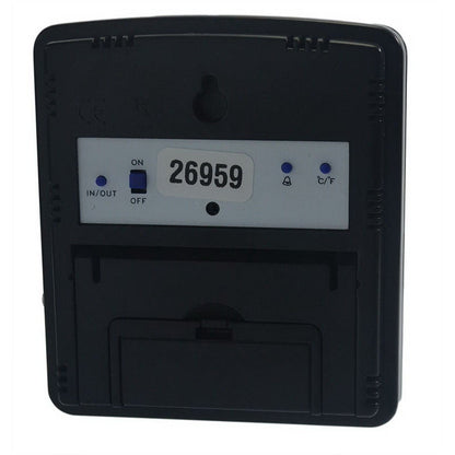 Digital Thermometer with Alarm Fahrenheit / Celsius -58° to +158°F (-50° to +70°C) Bottle Probe Flip-out Stand / Wall Mount Battery Operated