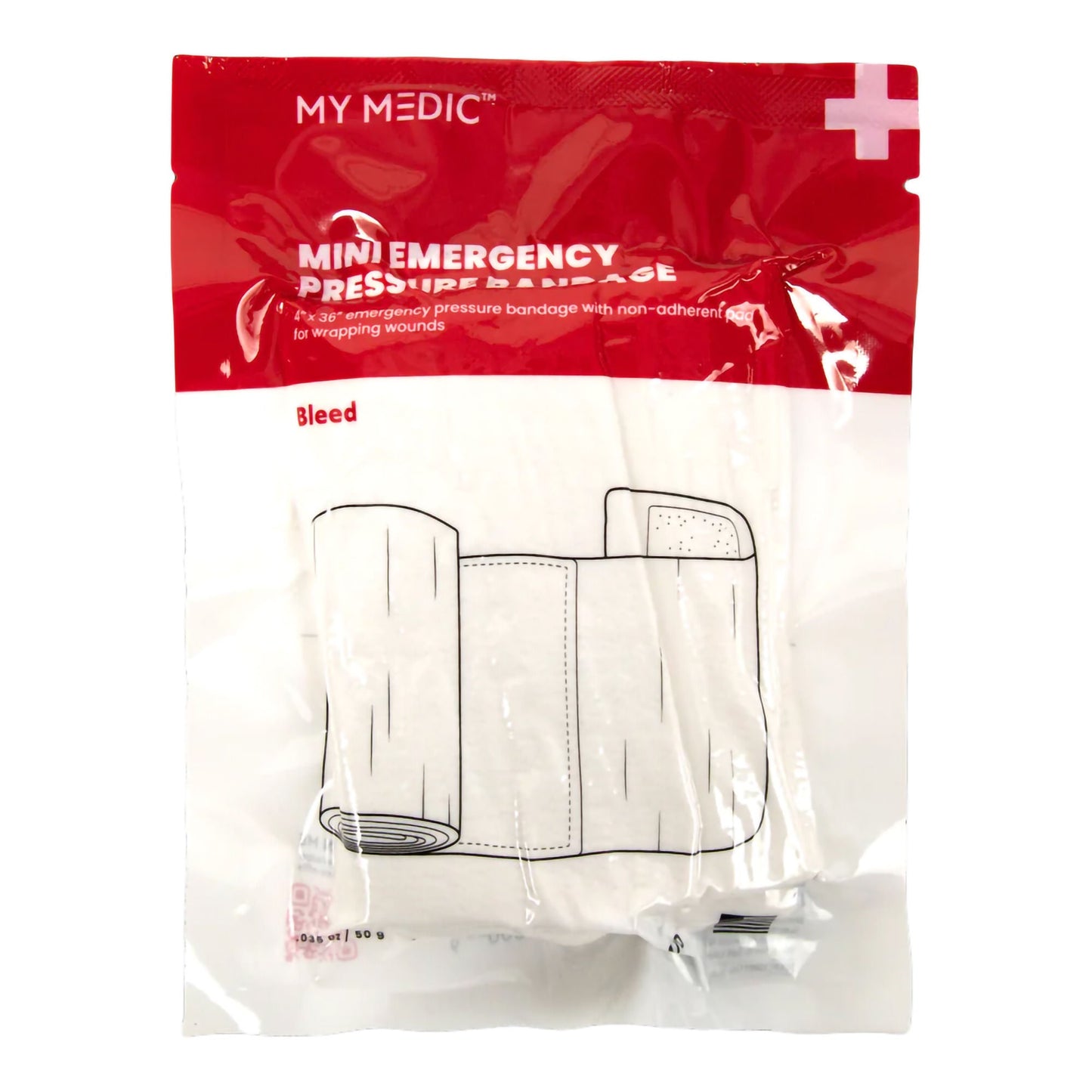 My Medic Trauma Pressure Dressing with Wrap Hook and Loop Closure White Sterile Standard Compression