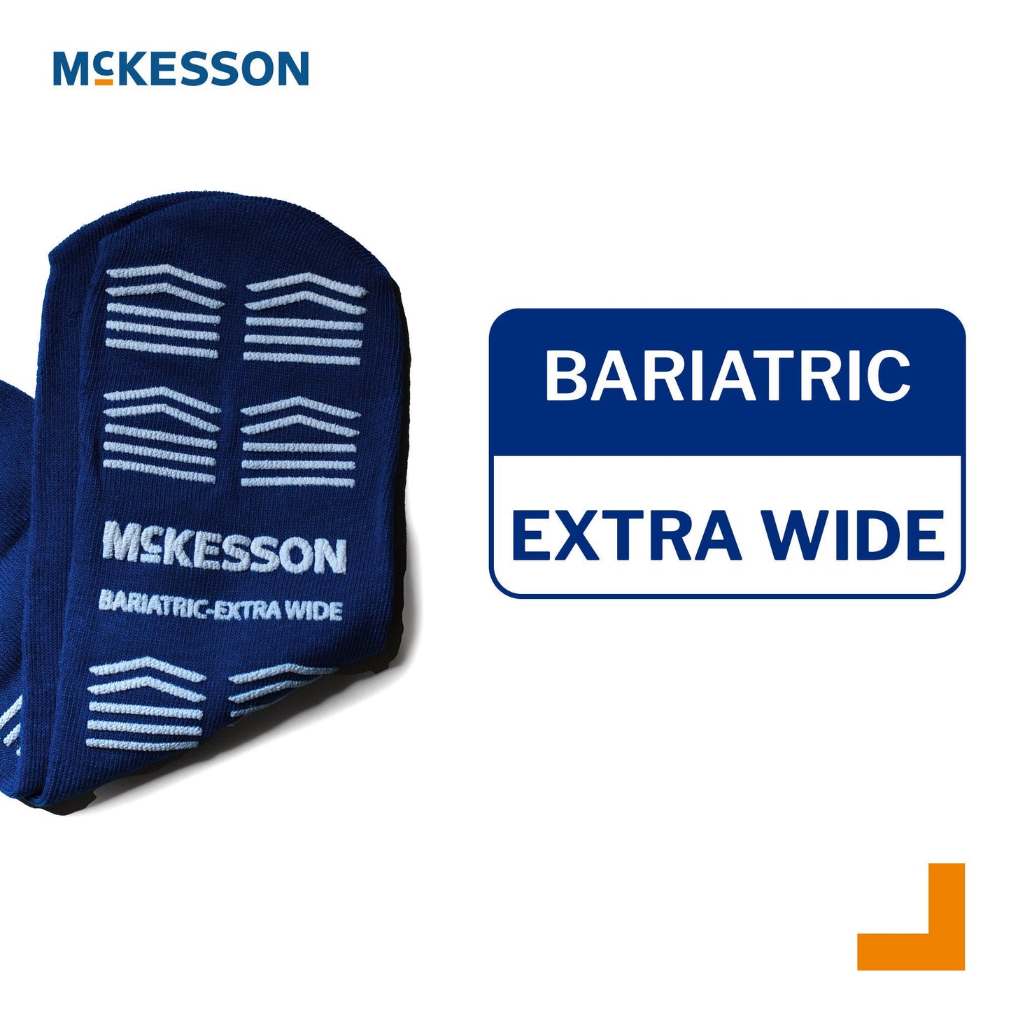McKesson Slipper Socks, Single Tread, Bariatric, Kingfisher Blue