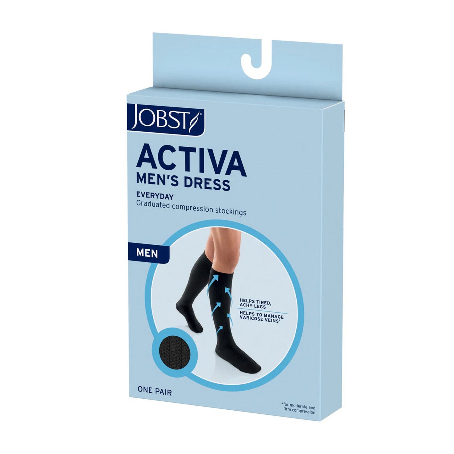 Jobst Activa Compression Socks Knee High Large Navy Blue Closed Toe