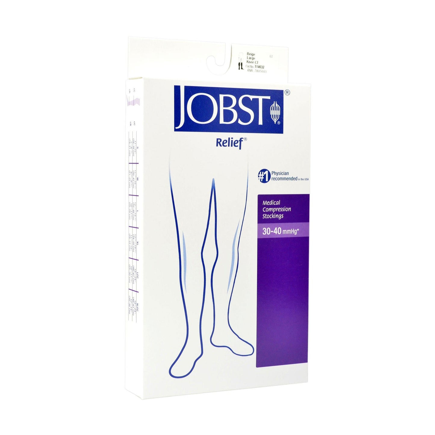 Relief® Compression Knee-High Stockings, Large, Beige