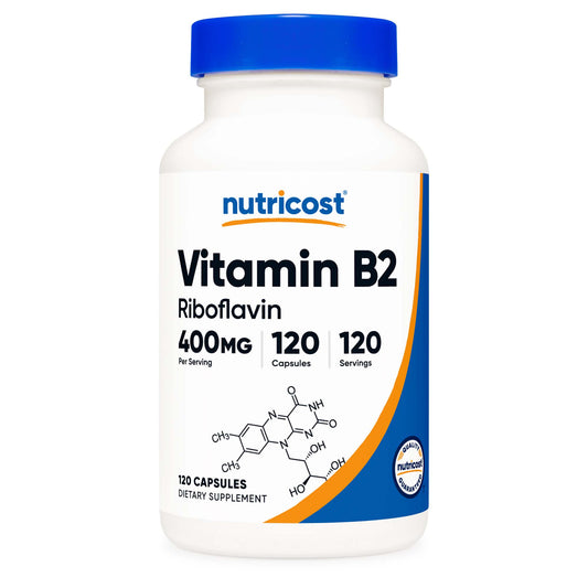 nutricost Vitamin B2 Riboflavin Dietary Supplement Vitamin B2 400 mg Strength Capsule
