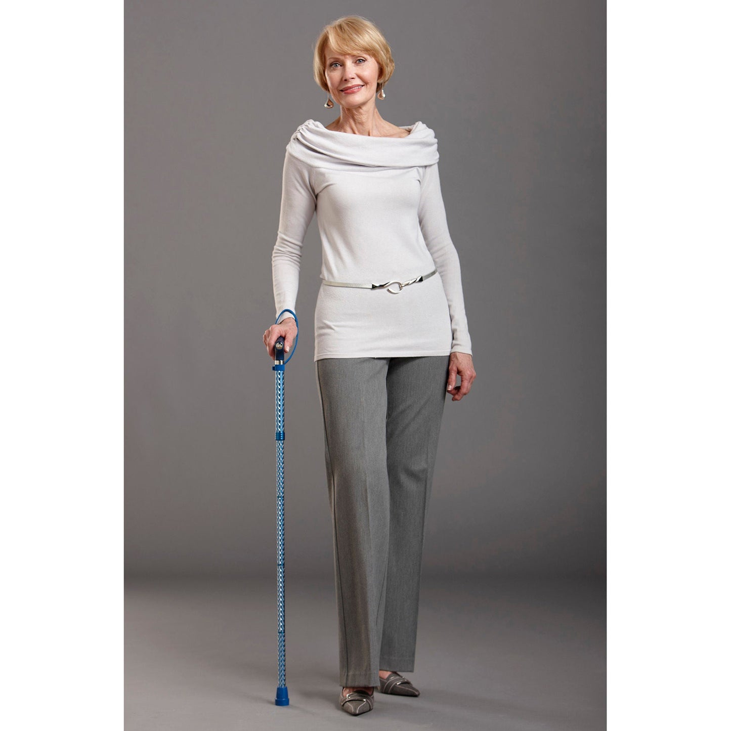 Switch Sticks® Folding Cane, Azure Blue, 32 to 37 Inch Height