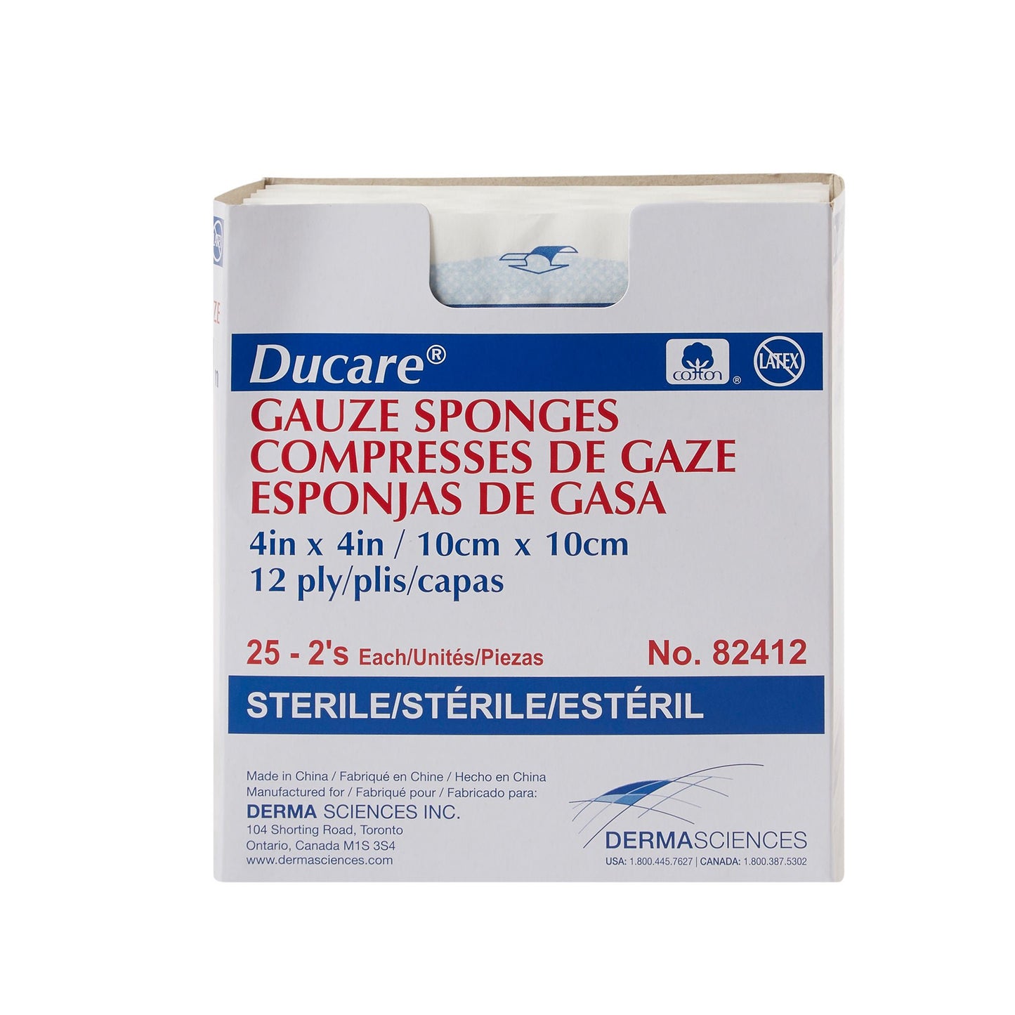 Ducare Sterile Gauze Sponge, 12-Ply