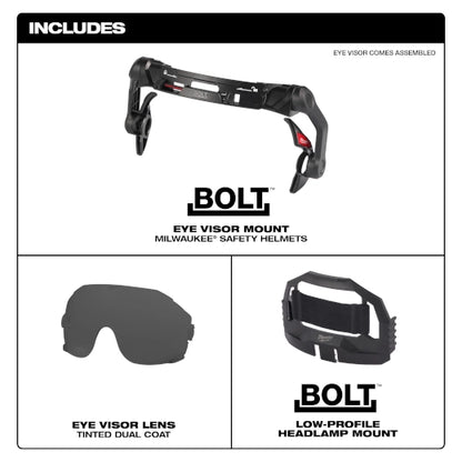 Milwaukee BOLT Eye Visor - Tinted Dual Coat Lens (Compatible with Safety Helmets) 48-73-1416