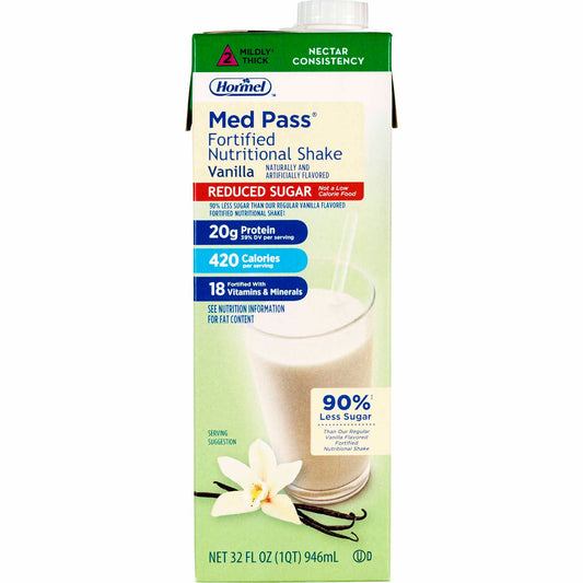 Med Pass® Reduced Sugar Vanilla Fortified Nutritional Shake, carton