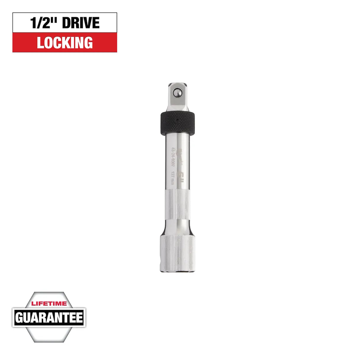 Milwaukee 1/2" Drive 5" Locking Extension 43-24-9307 | 1/2 in Drive, Chrome Vanadium Steel