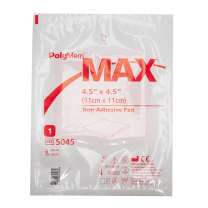 PolyMem® Max® Nonadhesive without Border Foam Dressing, 4½ x 4½ Inch