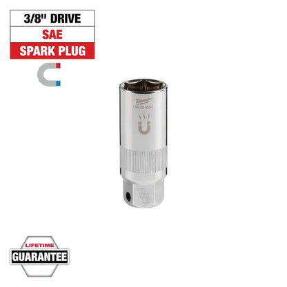 Milwaukee 3/8" Drive 13/16" Magnetic Spark Plug Socket 48-22-9554 | 3/8 in Drive