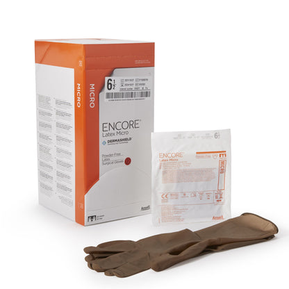 Sterile ENCORE® Latex Micro Latex Surgical Gloves, Brown
