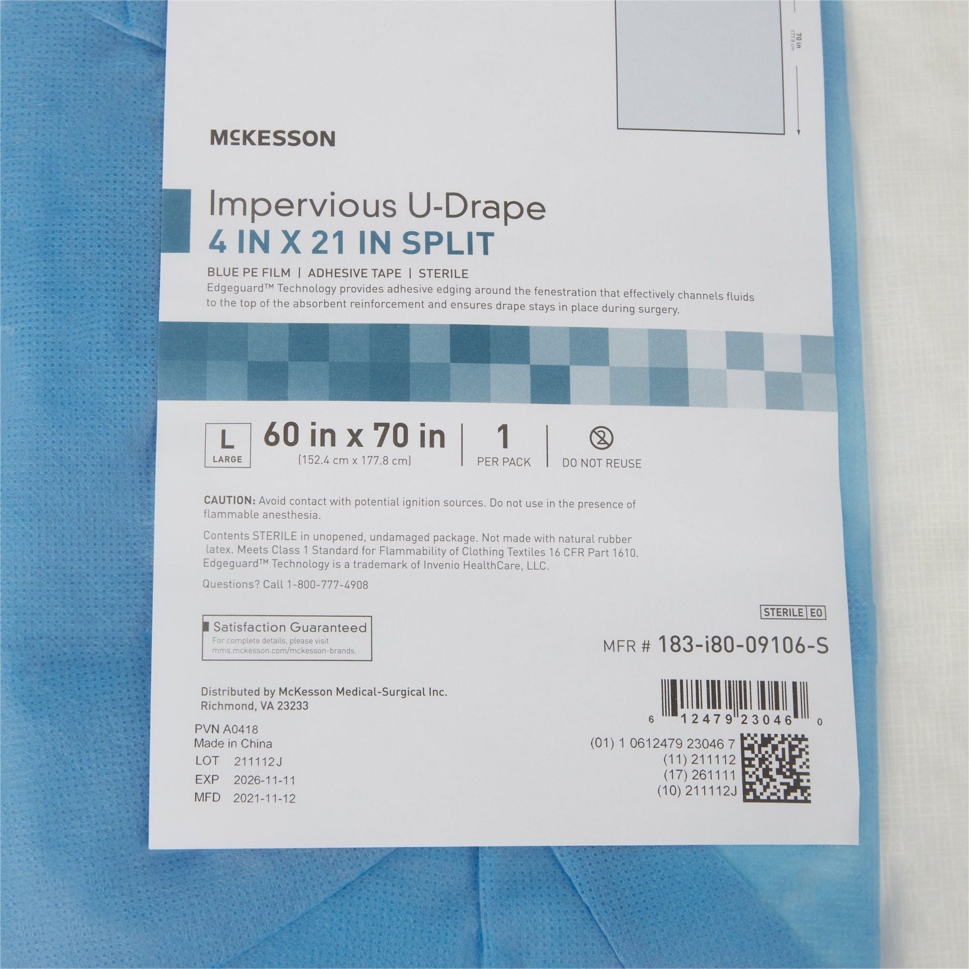 McKesson Sterile Impervious Orthopedic U-Drape