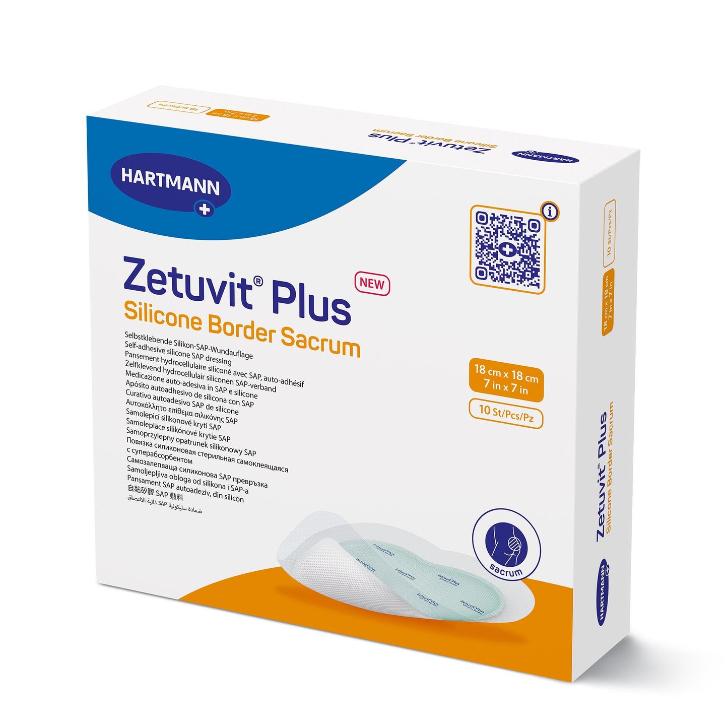 Zetuvit® Plus Silicone Border Super Absorbent Dressing, Sacral