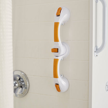 McKesson Rotating Suction-Cup Grab Bar, White/Yellow Plastic