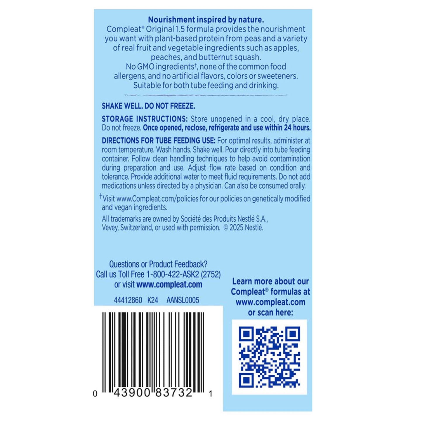 Compleat® 1.5 Original Plant-Based Tube Feeding Formula, Fruit Medley