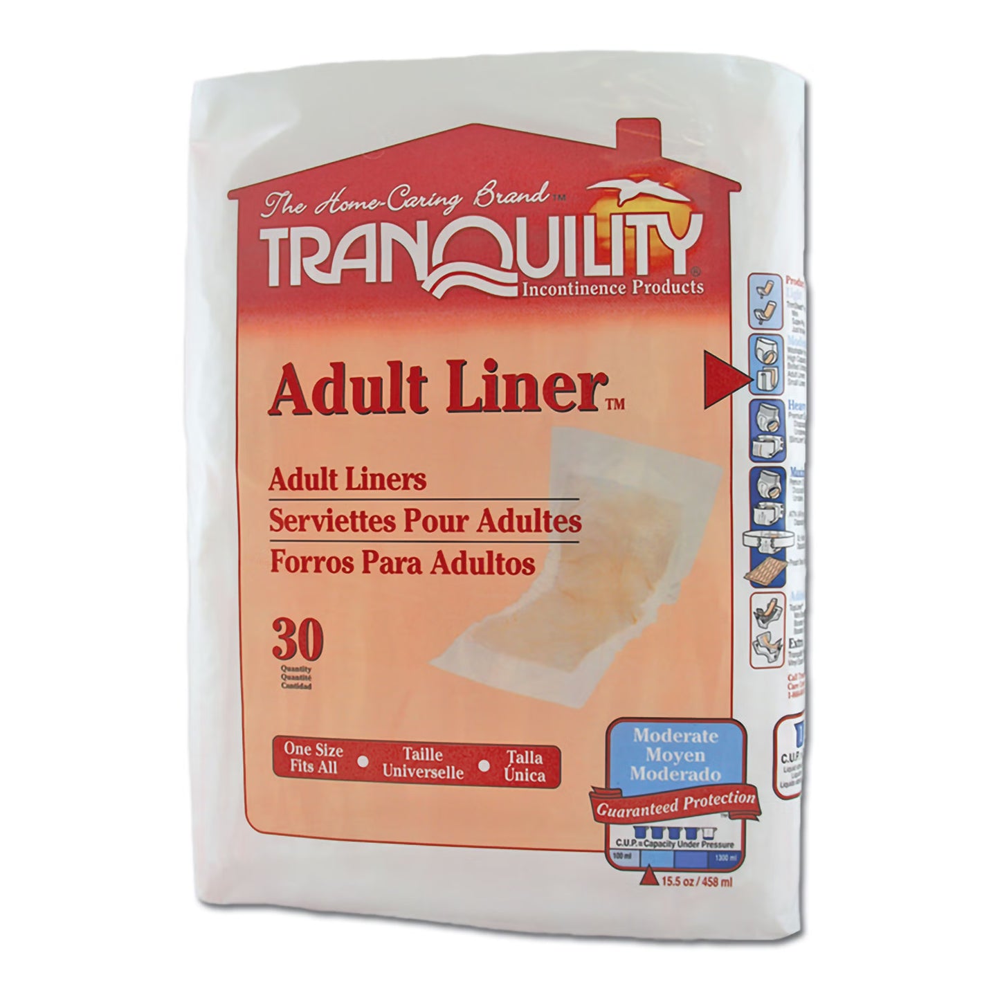 Tranquility® Moderate Incontinence Liner, 9 x 24 Inch