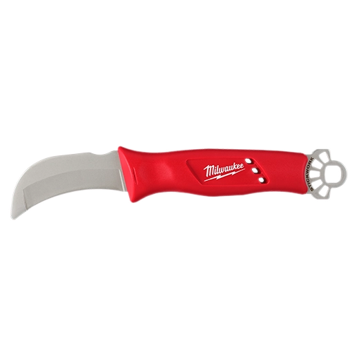 Milwaukee Lineman’s Blunt Tip Hawkbill Knife w/ STICKWORK 3in1 Ring 48-22-1923 | 3.25 in Blade Length, Stainless Steel