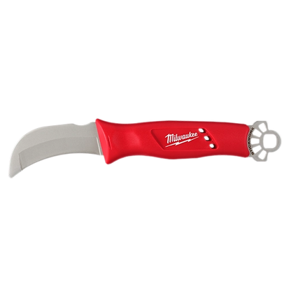 Milwaukee Lineman’s Blunt Tip Hawkbill Knife w/ STICKWORK 3in1 Ring 48-22-1923 | 3.25 in Blade Length, Stainless Steel