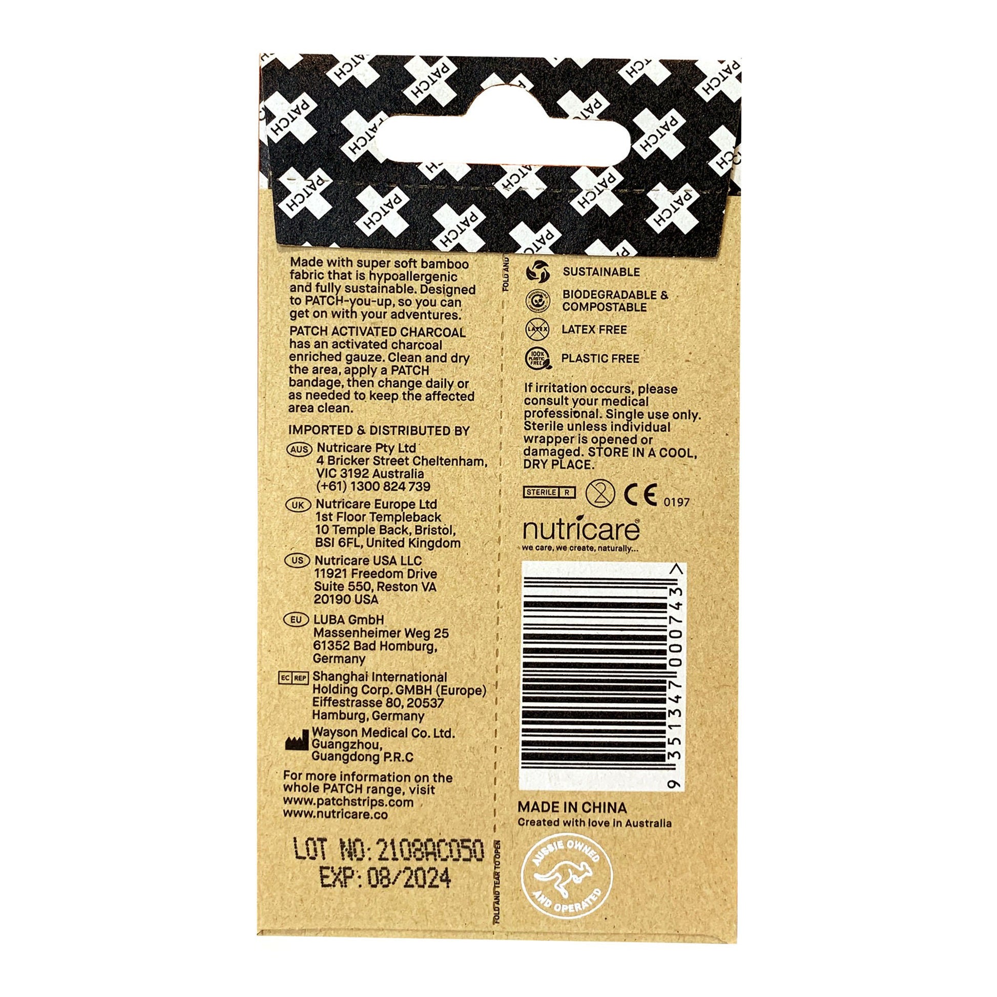 Patch™ On The Go Pack Adhesive Strip with Charcoal