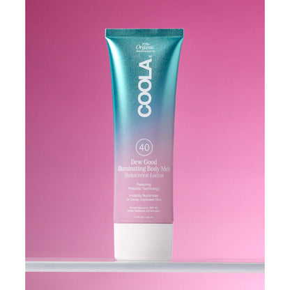COOLA Dew Good Illuminating Body Melt Lotion Sunscreen SPF 40 Lotion Tube