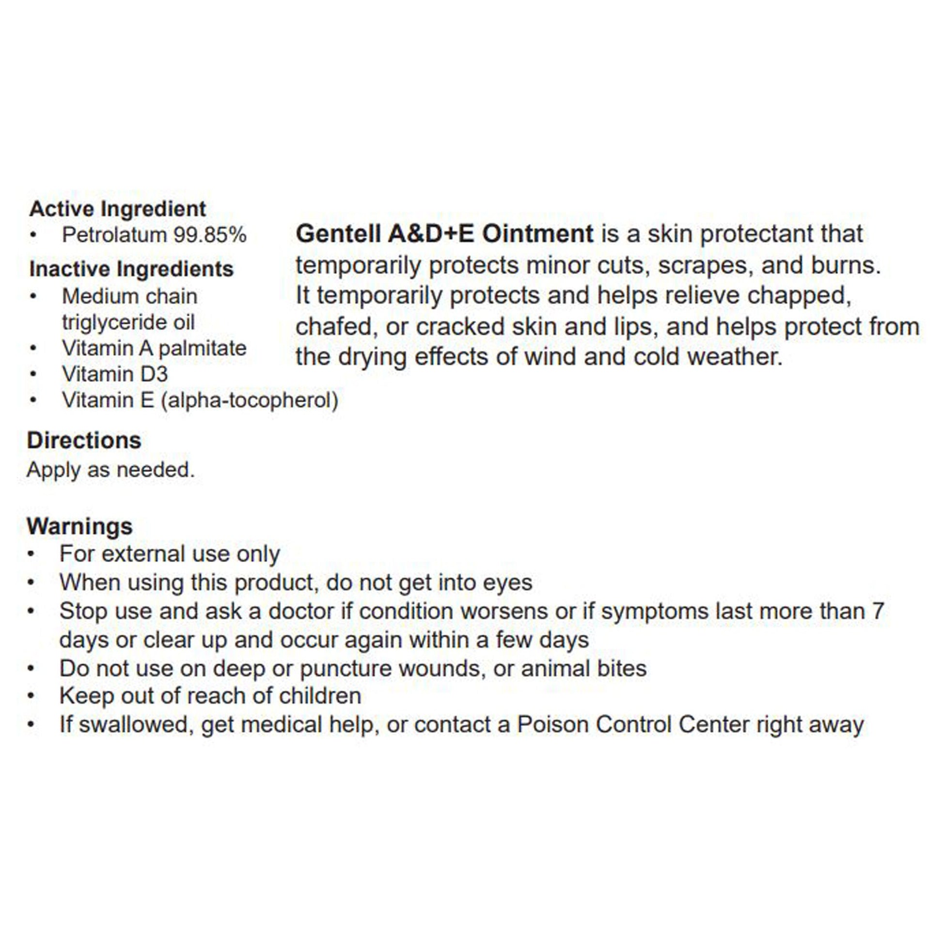 Gentell® A & D Ointment, jar